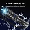 100000LM Super Bright Long Range LED Flashlight Tactical Flashlight Outdoor Waterproof Flashlight Camping Lantern Torch