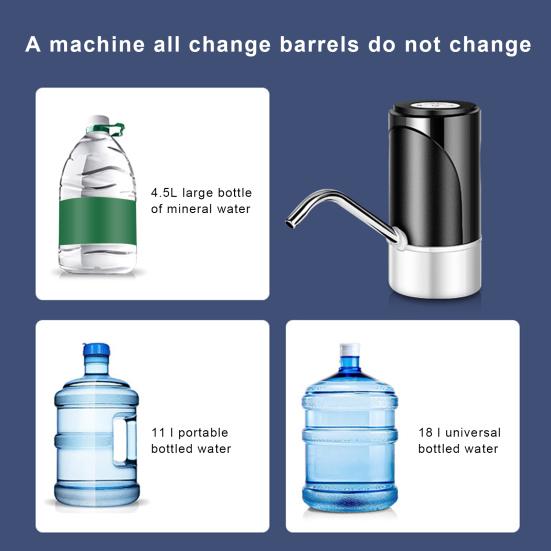 Электрический водяной насос, перезаряжаемый через USB, портативный, простой в использовании насос для бутылки с водой для домашнего офиса, кемпинга