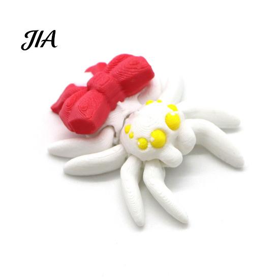 Modern Interior Sculptures 3D Printed Spider Figurine, Articulated Fidget Toy, Movable Joints Small Figurine for Balcony Animal Creative Desktop