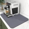 Coffee Machine Mat Great Water Absorption Capacity Washable Solid Color Anti-skid Bottom Keep Clean Kitchen Bar Dish Drying