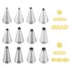 Stainless Steel Cake Cream Nozzles Puffs Cookie Dessert Baking Decorating Mouth Star Shape Seamless Squeezer Kitchen Utensils