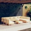 Day and Night - Day and Night Garden Furniture 10 Pieces and Cushions Solid Cream Pine Wood