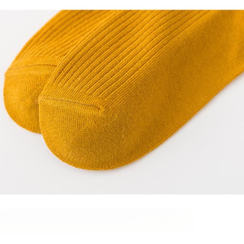 5 пар женских носков весна-лето чистый хлопок короткие носки однотонные двойные игольчатые стиль тонкие хлопковые носки средней длины