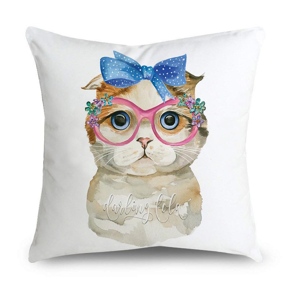 Чехол для подушки с милым котом для гостиной, автомобиля, дивана, стула, персиковой кожи, домашний декор, наволочка