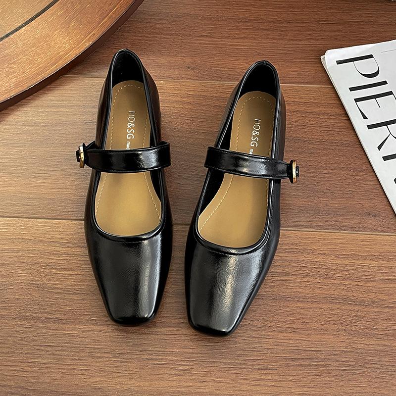 Модный темперамент, маленький ароматный стиль, толстый каблук, неглубокий носок, одинарные туфли для женщин 2025 года, новая весна и осень, французская квадратная голова Мэри Джейн sma