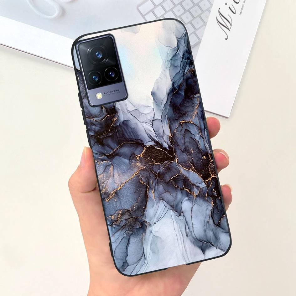 Чехол для Vivo V21 4G 5G Милая Утка Кошка Мягкий Силикон Матовый Чехол для Vivo V21e V 21 V 21e VivoV21 Бампер V2066 V2050 V2061 Fundas
