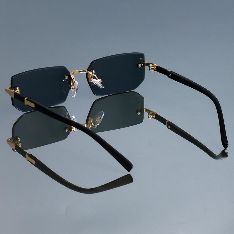 New Fashionable Retro Square Glasses for Women and Men Frameless Simple and Versatile Decorative Glasses