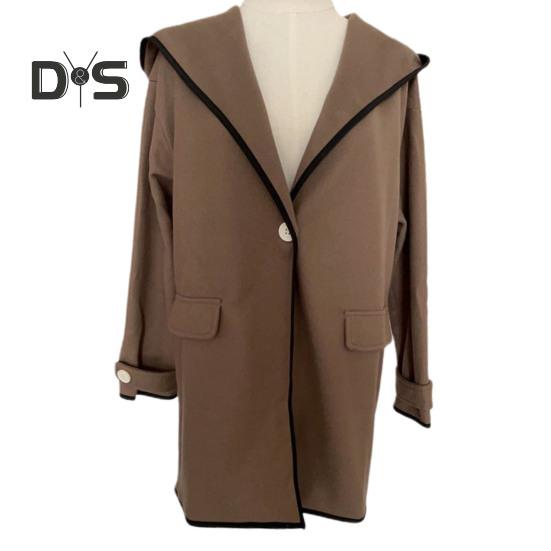 Женское пальто одного цвета, свободное, на одной пуговице, толстое, теплое, с длинными рукавами, свободное шерстяное пальто с капюшоном, женская зимняя верхняя одежда