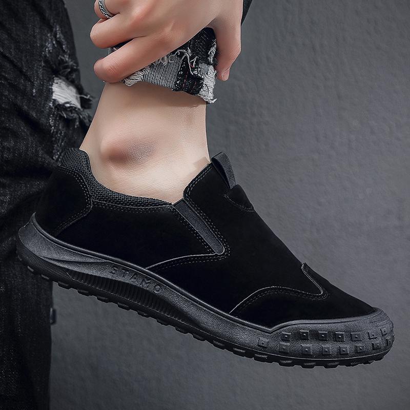 Модная мужская рабочая защитная обувь для вождения и ходьбы, популярная модель, повседневная обувь, взрывной стиль, без застежек, плоская, дышащая, легкая