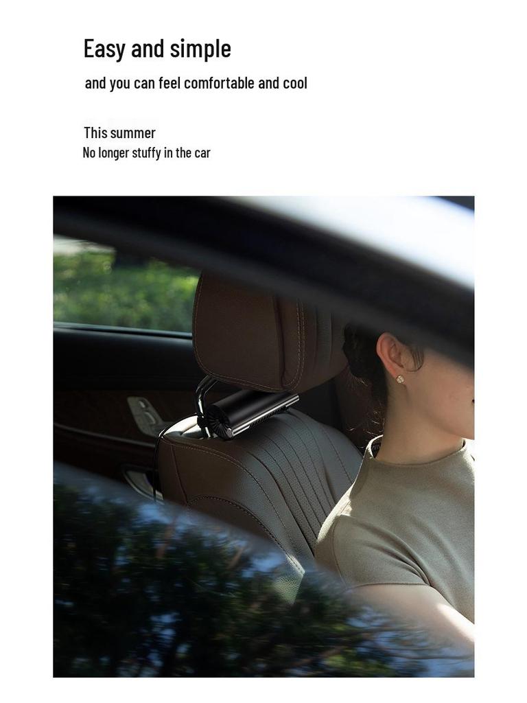 Vitessega USB Mini Car Seat Backrest Fan - Strong Airflow, 24-Year Cross-Border Design