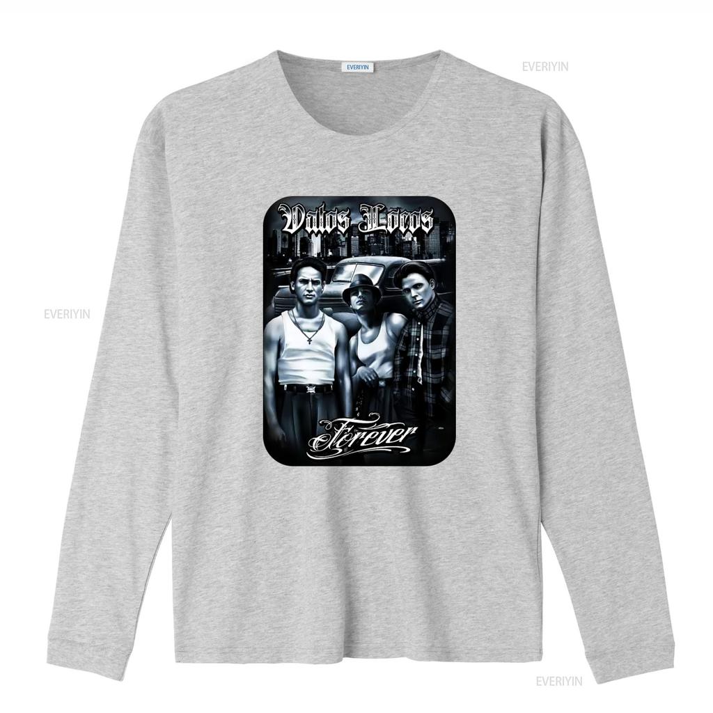 Vatos Locos Навсегда Мужская тяжелая футболка Печать на Shaka Wear Ретро Гангстерский стиль Городская мода винтаж Стиранный homme