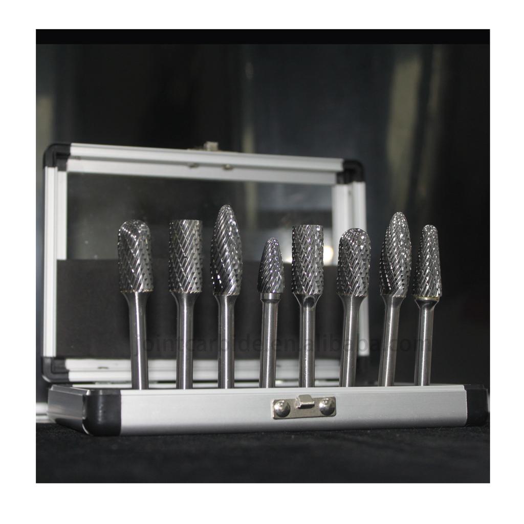 8pcs Metric Carbide Rotary Burr Set Shank Tool Kit Set Die Grinder Bit Carbide Burr Set