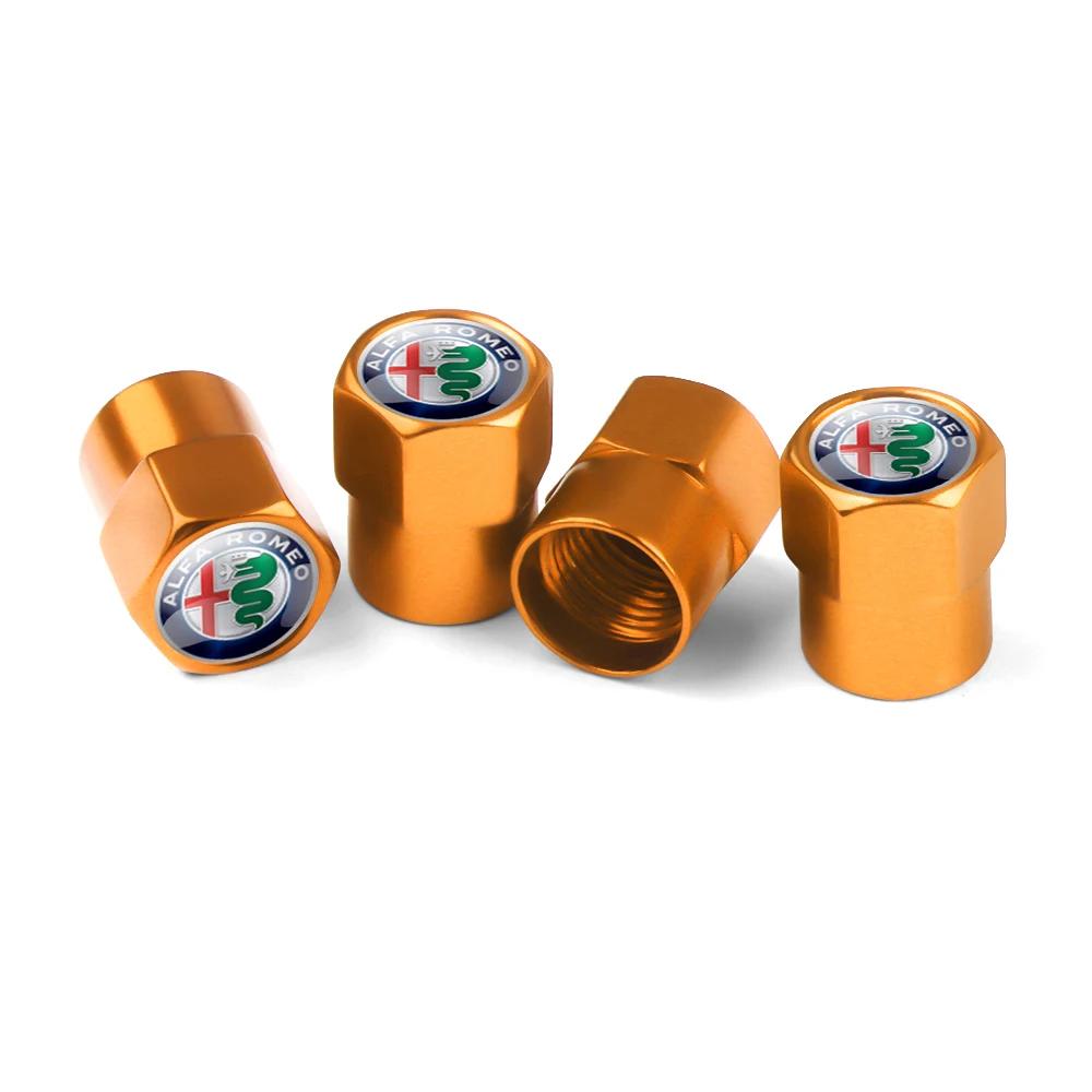 Car Stickers For Alfa Romeo 4PCS aluminium Car Badge Wheel Tire Air Valve Caps Stem Cover For Alfa Romeo Sportiva Stelvio Giuli