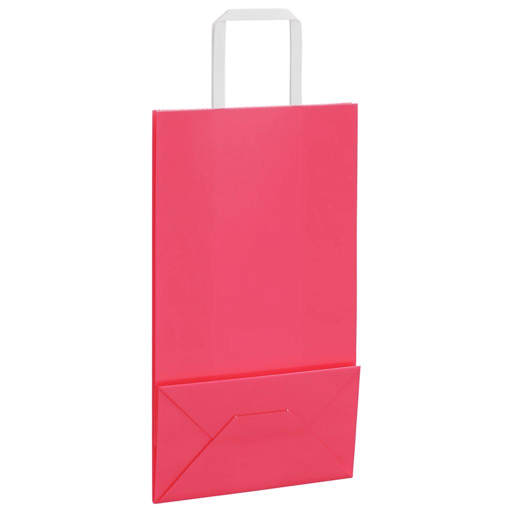 Paper Shopping Bags 250 pcs with Handles Pink 21 x 11 x 36 cm
