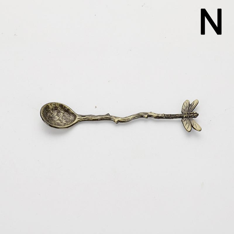 1PC Vintage Spoon Ice Cream Spoon For Coffee Tea Gift For Souvenir Dragonfly Stars Design