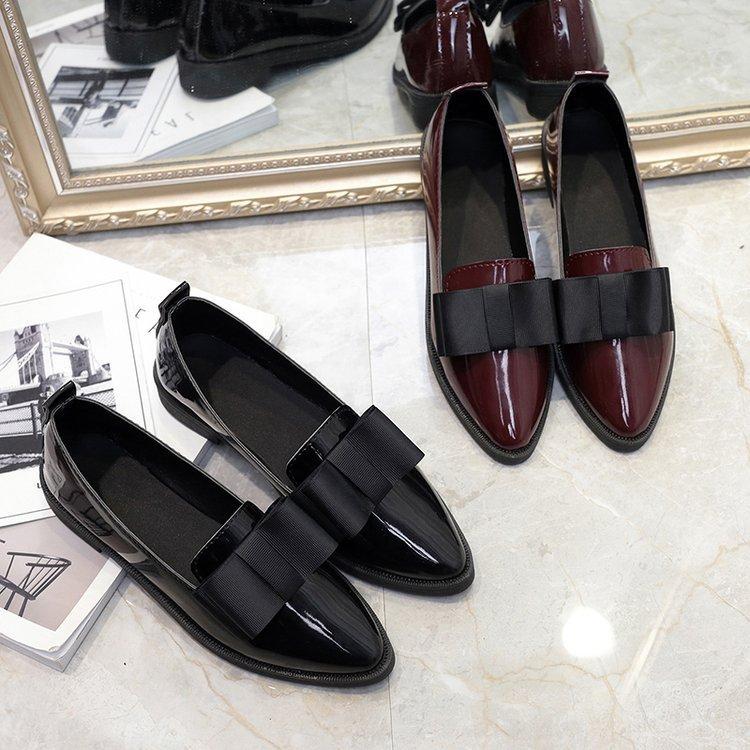 2025 Spring and Autumn New Fashion Casual Bow Shallow Mouth Pointed Single Shoes Female Manufacturer