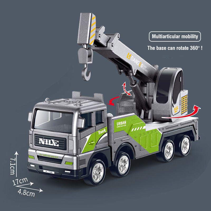 Non-Toxic 1/50 Diecast Engineering Vehicle Excavator Bulldozer Car Model Simulation Alloy Head Dumper Truck Crane Tanker Toys For Kids Children