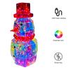 LED Prismatic Iridescent Snowman Ornaments USB Powered 3D Light Up Snowman Colorful Christmas Night Light for Home Party