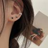 Handsome Cool Black Star Korean Style Ear Stud Dripping Oil Fashion Jewelry Female Heart Earrings