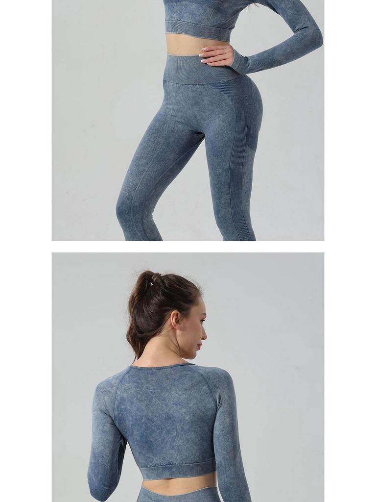 Women's High-Waist Yoga Set: Hip-Lifting Pants & Long-Sleeve Top