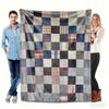 Vintage Plaid Patchwork Flannel Blanket, Retro Checkered Throw, Soft Cozy for Rustic Home Decor, Warm Sofa Couch Gift