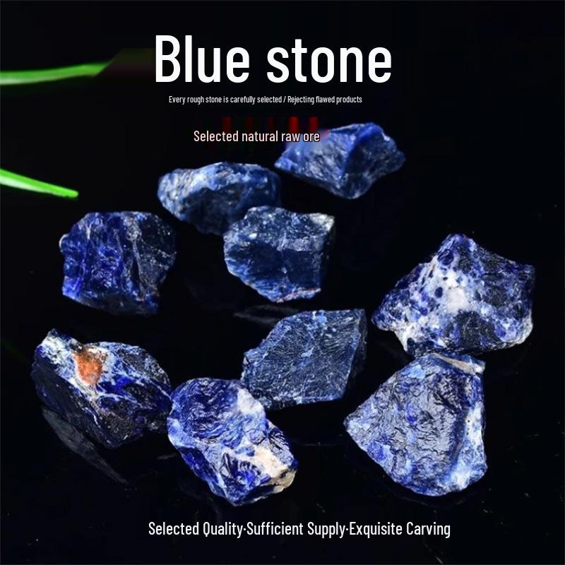 Labradorite Natural Blue Vein Stone: Large Carved Mineral Specimen for Teaching and Ornamentation