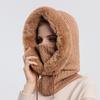 Women Winter Plush Knitting Pullover Fried Dough Twist One Piece Scarf Wool Ear Hats