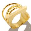 18K Gold-Plated Diamond Women's Stainless Steel Ring In Luxury European and American Style