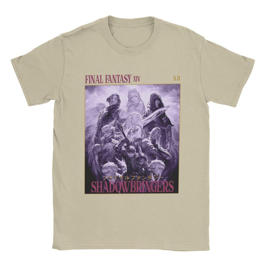 Final Fantasy XIV Shadowbringers Мужские футболки 100% хлопок Новинка Футболки с круглым вырезом Футболки с коротким рукавом Летняя одежда