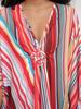 EDOLYNSA Striped Pink Kaftan Women's Robe Long Dress Bohemian Moo Moo Dress Swimsuit cover-up Homewear Outfit Fresh dress Q1289