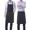 Men's No-Iron Apron, Simple Apron, Plain Apron, 3-Way Apron, Men's Apron, Solid Color, Men's Apron, Sommelier Apron (Black)