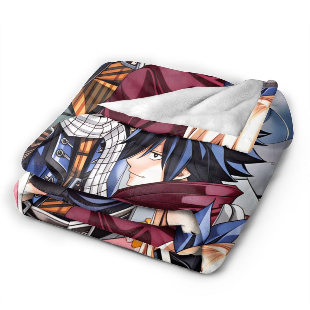Fairy Tail Warm Soft Blanket Japanese Anime Travel Plush Throw Blanket Aesthetic Couch Chair Flannel Bedspread Sofa Bed Cover