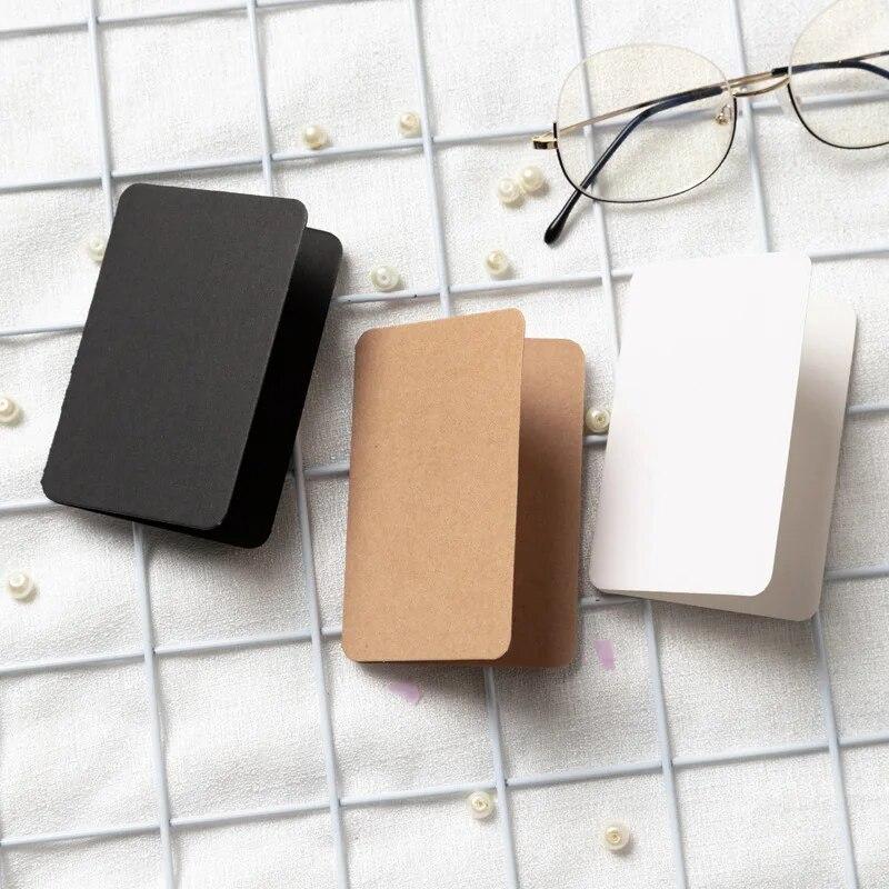 10 листов в стиле ретро, простая однотонная пустая складная пополам карта из крафт-бумаги, праздничная открытка на день рождения, пригласительная открытка, материал «сделай сам», бумага