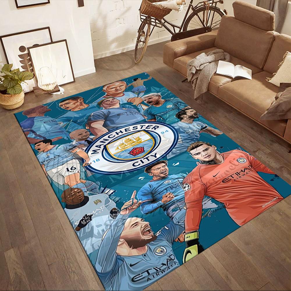 Manchester City Area Rug Design For Kitchen Balcony Entryway Bedrooms Antislip Rug Anime Office Decor Perfect Birthdaychristmas Gift Idea