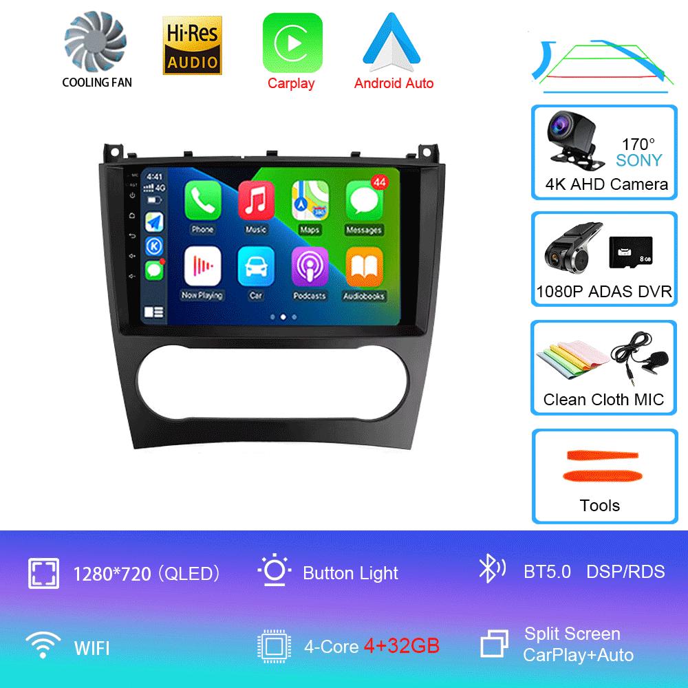 Android 14 для Mercedes Benz W203 W209 C180 C200 C220 C230 2005 - 2009 стерео автомобильное радио мультимедиа навигация GPS Carplay AUTO