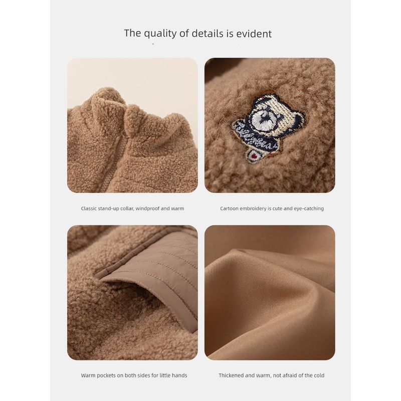 [Teddy Bear Series] Insbobo Children's Vest Winter Clothing for Girls, Thickened Vest for Boys, Autumn and Winter