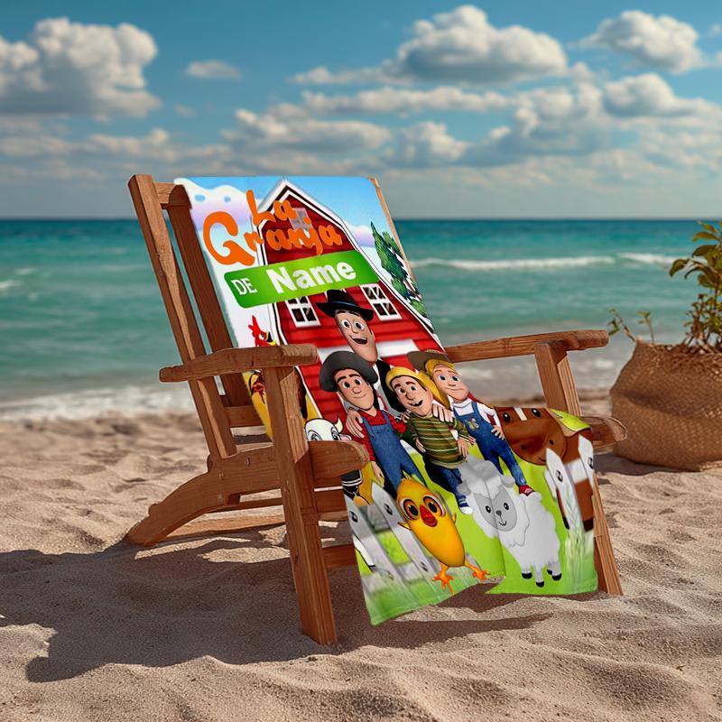 Custom Name Ultra-Soft Beach Towel with La Granja de Zenón Theme,Ideal for Pool - Camping, Diving - Perfect Travel Essential, Vibrant Beach Towel.