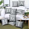 Sofa Letter Alphabet Pillow Cover Twill Fabric Grey 45 X 45 Cm Printed Fashion Cushion Car