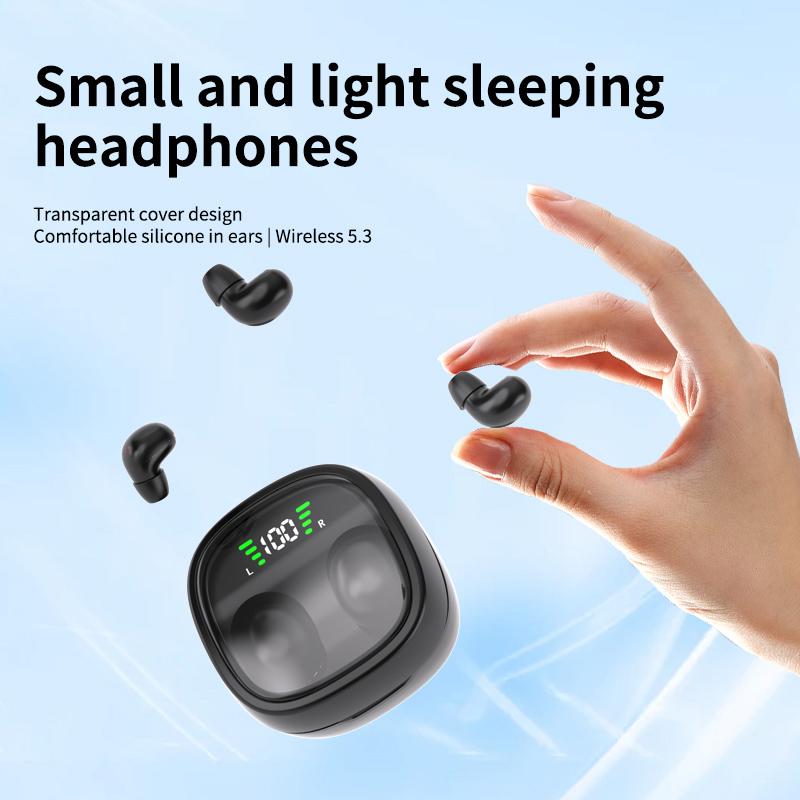 Мини Bluetooth-наушники, Комфорт для сна, Тонкие вкладыши с шумоподавлением и индикатором заряда, Длительное время работы