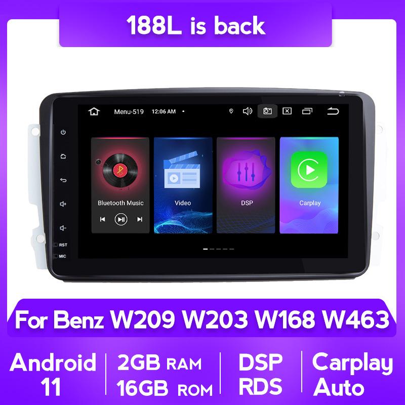 Mercedes-Benz W209/W203/W168/463 Система GPS-навигации и CarPlay с камерой заднего вида и Bluetooth