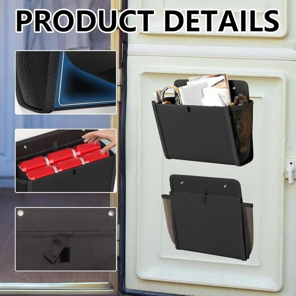 Wall-Mounted Door Organizer Black Mesh Pocket Organizer Home Office RV Organization Use