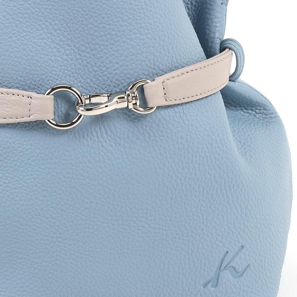 Повседневная сумка из коровьей кожи сине-серая 84821 [Kitamura] Y-1424 Женская серая/светлая