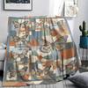 Modern Butterfly Print Flannel Blanket, High quality Comfortable for All Seasons, Home Decor, Warmth and Comfort, Perfect for Christmas Gifts74