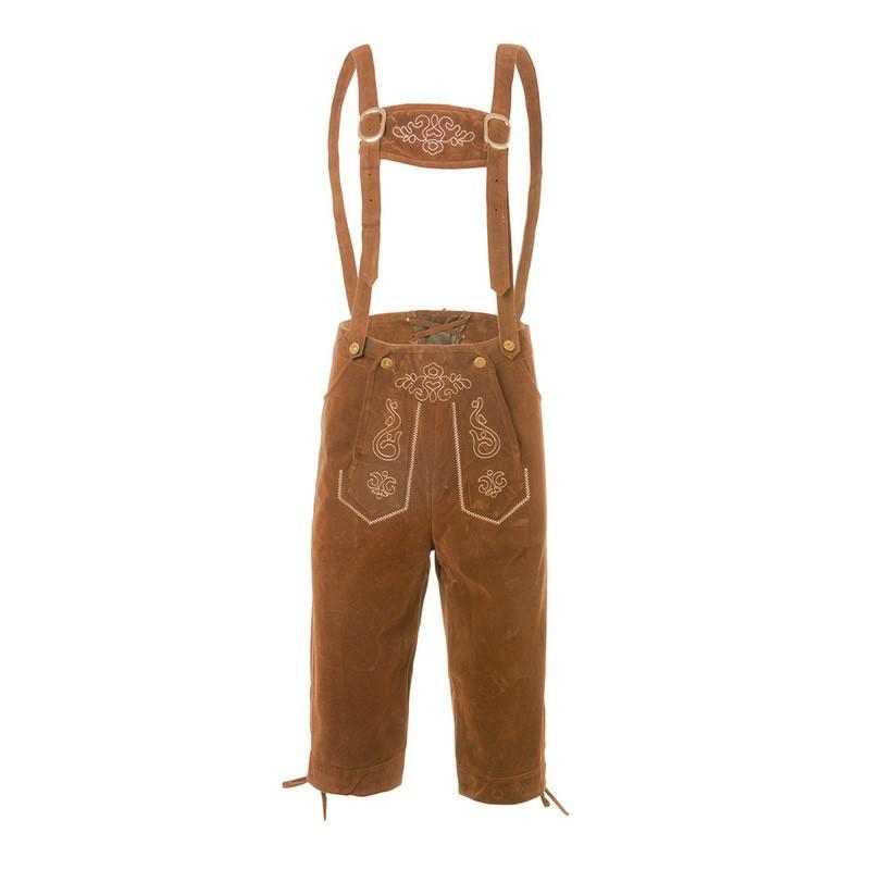 Mens Oktoberfest Costume Munich Beer Festival Overalls Brown Black Suspender Outfit