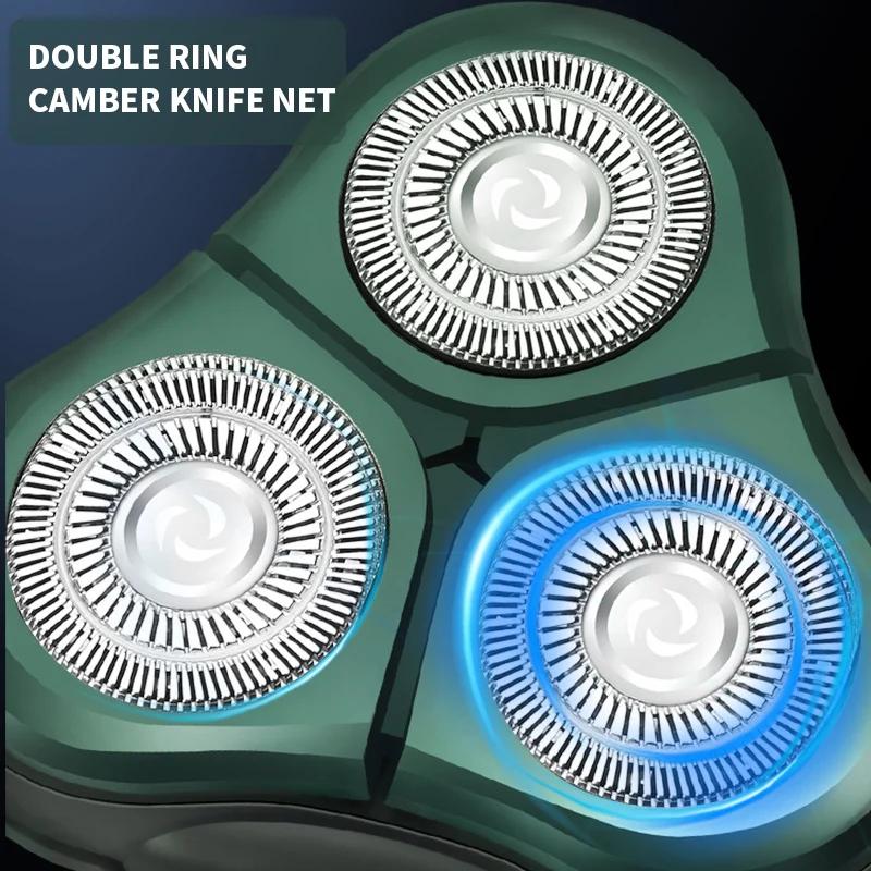 Новая умная электрическая бритва ЖК-цифровой дисплей Трехголовочная плавающая бритва USB Перезаряжаемая Моющаяся Многофункциональный нож для бороды