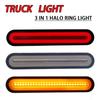 2x водонепроницаемый светодиодный стоп-сигнал для грузовика с прицепом 3 в 1, неоновое кольцо Halo, задний стоп-сигнал, стоп-сигнал, последовательный плавный сигнальный светильник, лампа