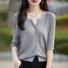 Женский легкий кардиган из 50% шерсти и 50% шелка Mulberry — универсальный трикотаж на все 4 сезона для комфорта и стиля в любое время года