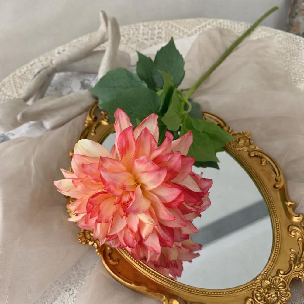 Handmade Craft Artificial Dahlia Flowers 64cm Length Silk Fake Flowers Festival Party Supplies Floral Fake False Flowers