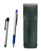 Пенал из зернистой кожи, металлическая сенсорная панель цвета зеленого мха, серебристый и шариковая ручка FB325 из алюминия, набор из синего SASMG-ALST-FB325-L