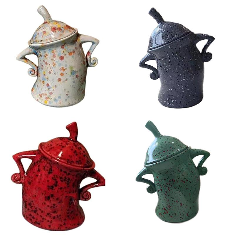 1PC Christmas Cookie Canister With Attitude Candy Jar Akimbo Resin Mugs Food Storage Jar With Lid